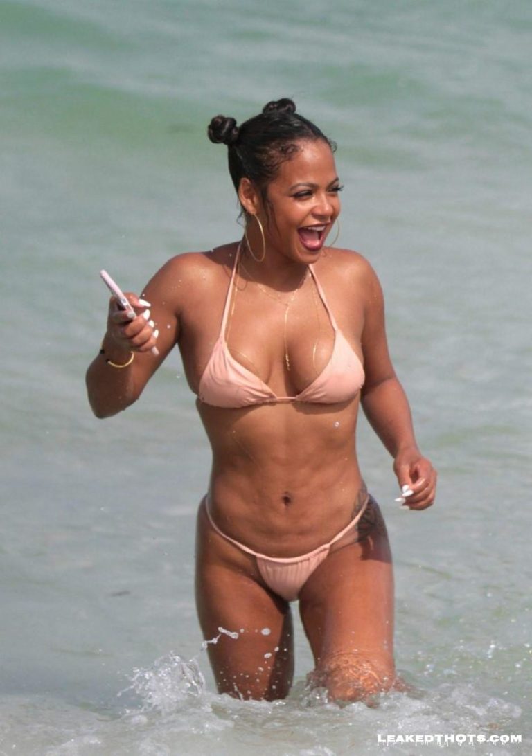 Christina Milian braless