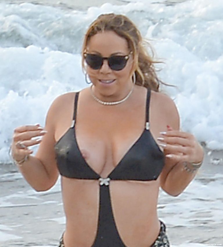 Mariah Carey boob popping out
