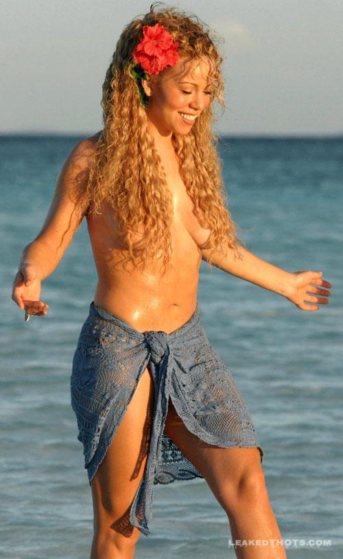 Mariah Carey tits covered by her hair