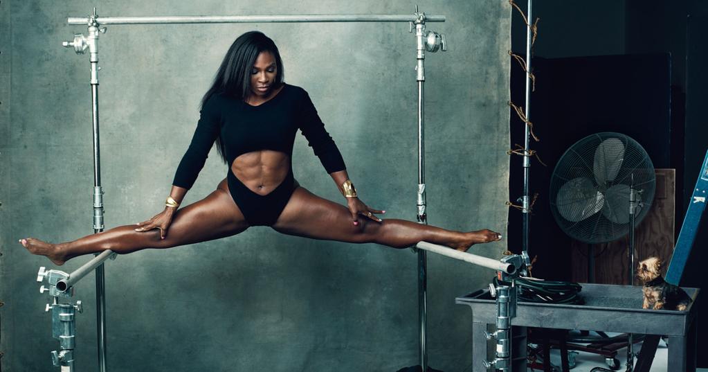 Serena Williams doing the splits